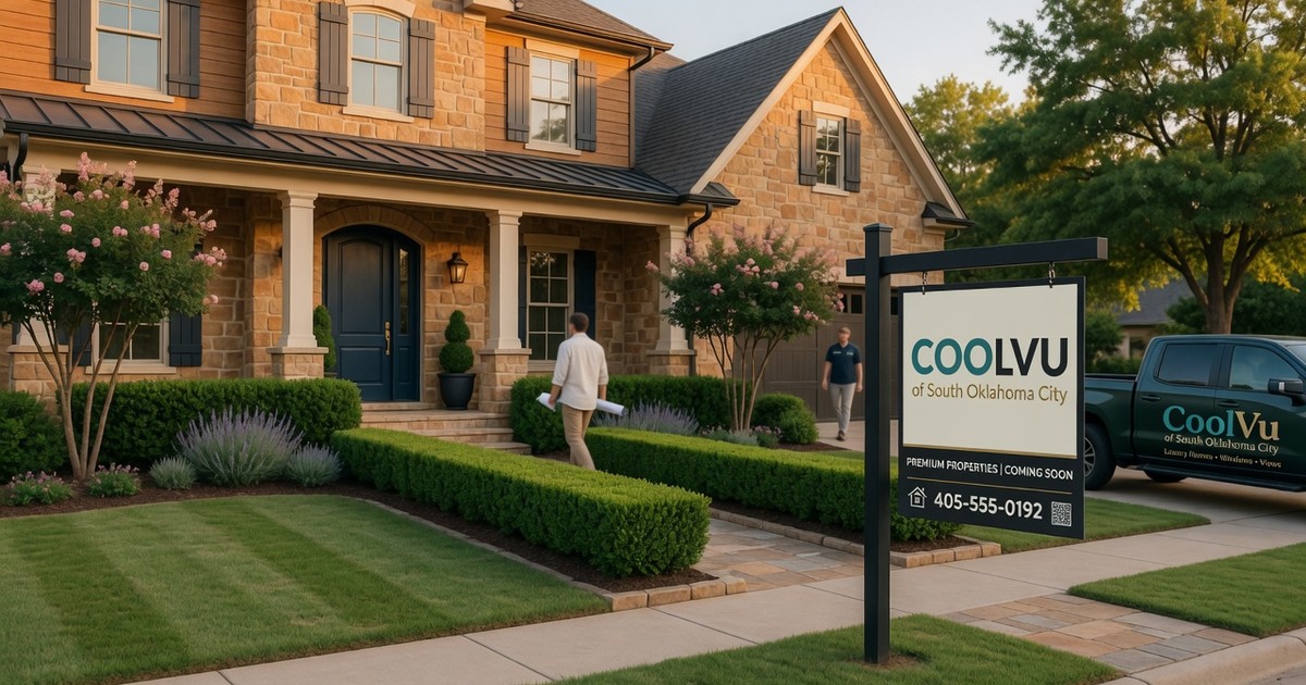 window graphics for business branding near me — CoolVu of South Oklahoma City