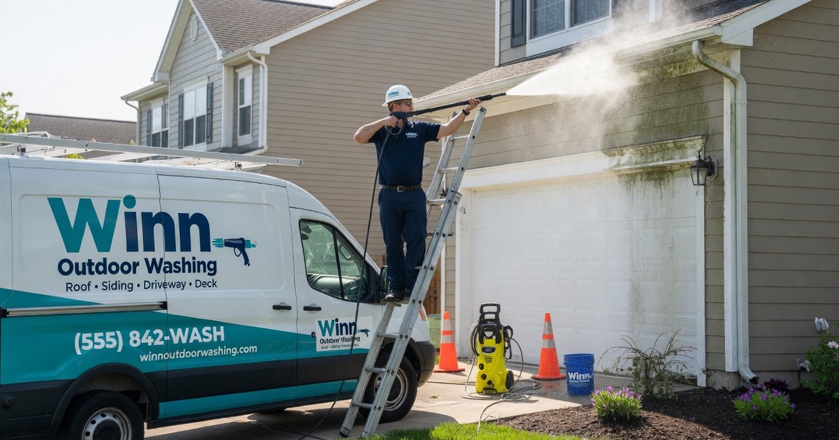 power washing concrete and stone surfaces — Winn Outdoor Washing